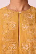 Zarah Yellow Embroidered Dress view 6