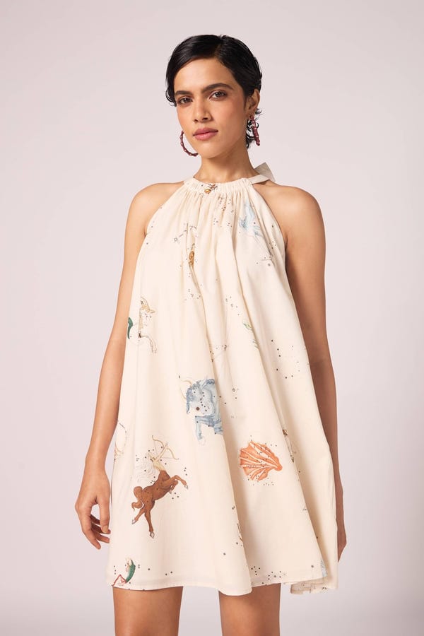 The Summer House — Chica Zodiac Print Cotton Dress