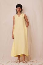 Blake Buttercream Linen Dress view 2