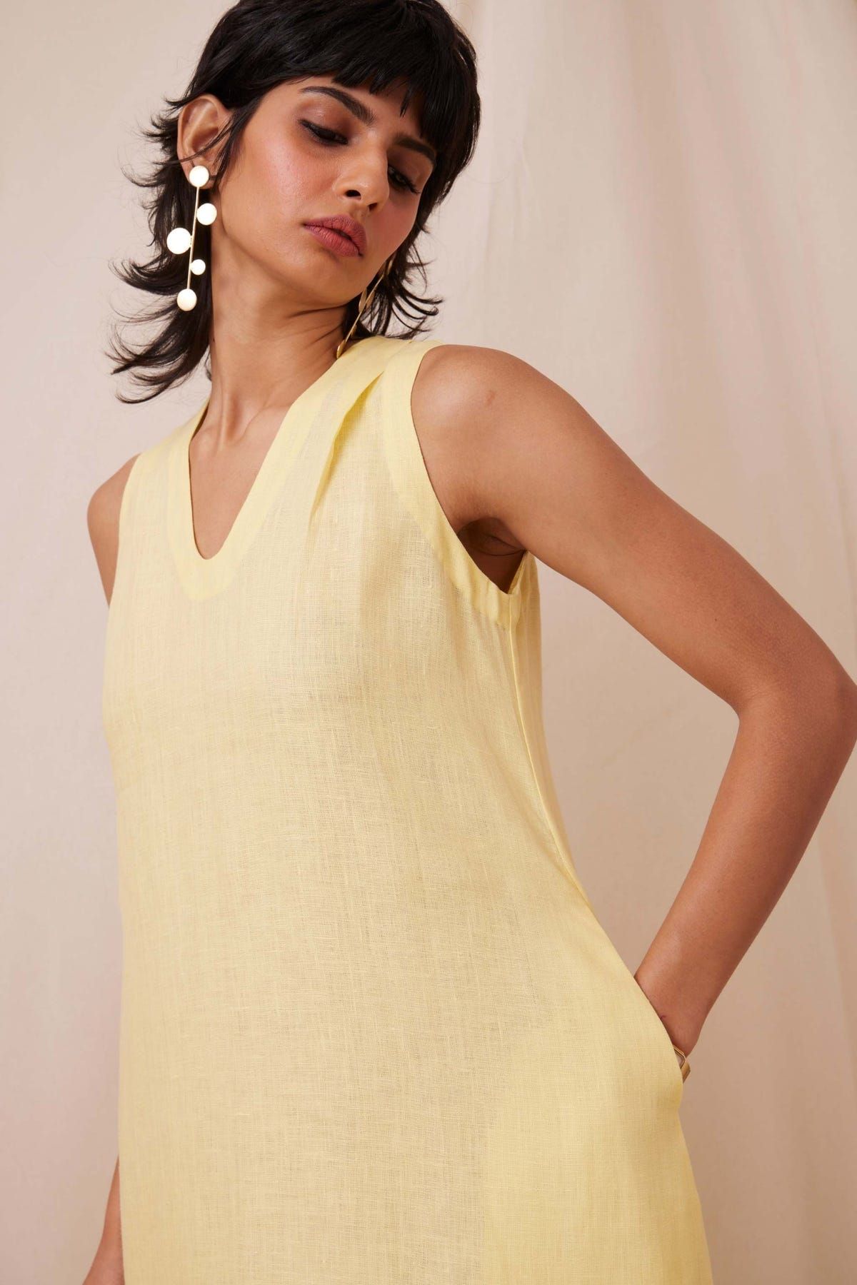 Blake Buttercream Linen Dress - image 3
