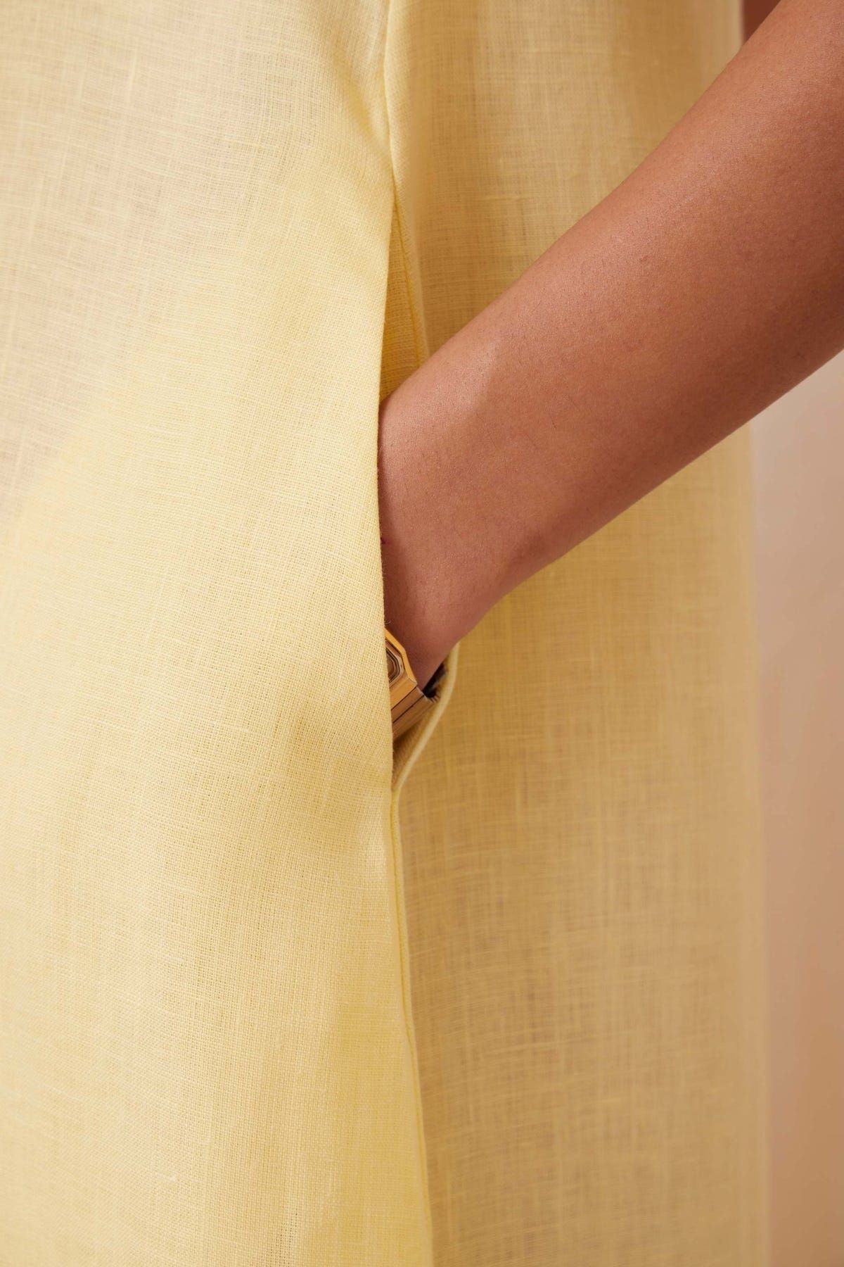 Blake Buttercream Linen Dress - image 6