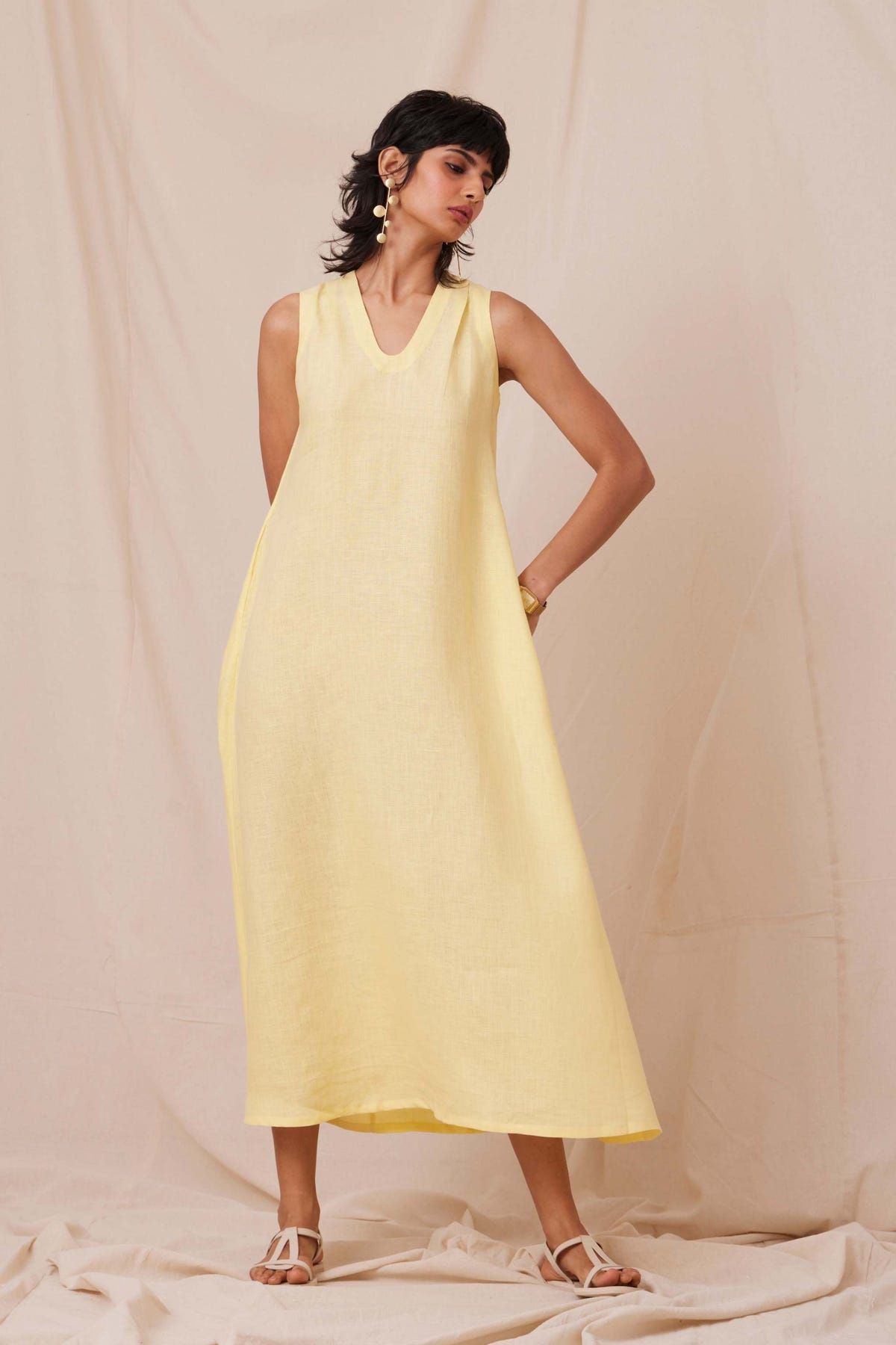 Blake Buttercream Linen Dress - image 8