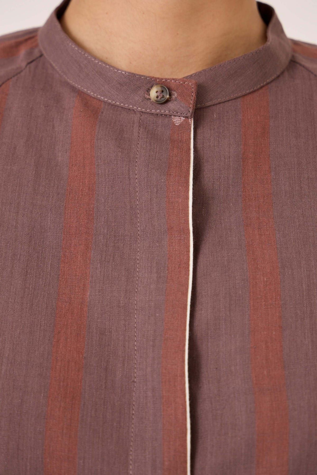 Heen Handwoven Brown Striped Top - image 7