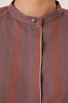 Heen Handwoven Brown Striped Top view 7