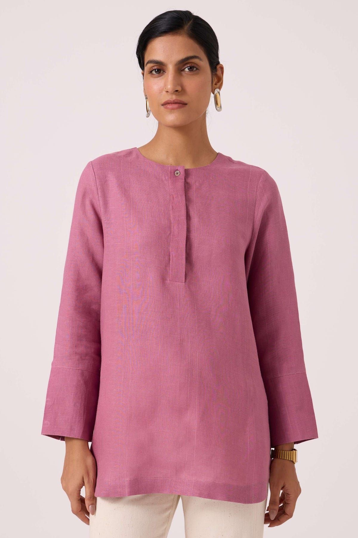 Macondo Lilac Linen Top - image 3