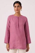 Macondo Lilac Linen Top view 3
