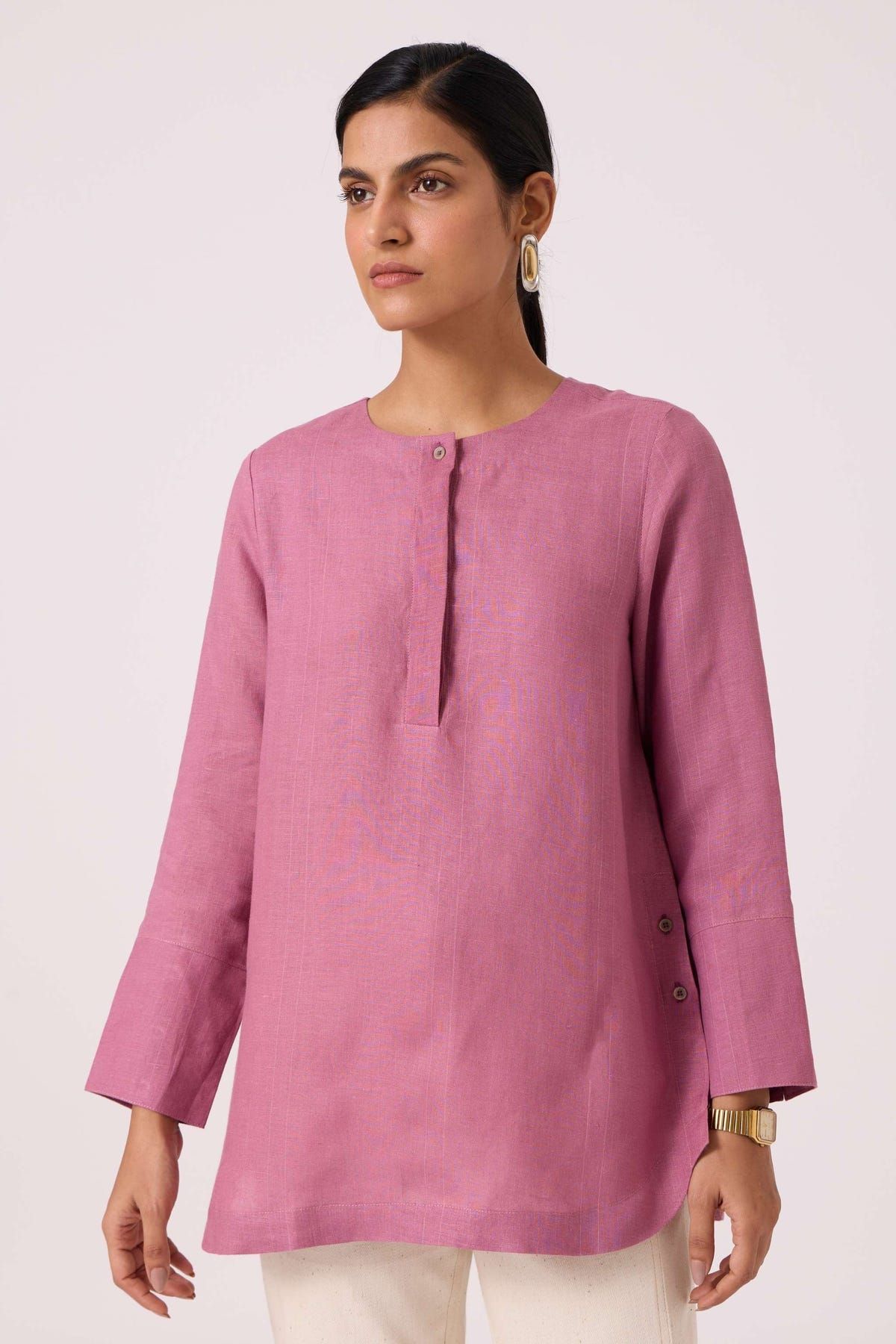 Macondo Lilac Linen Top - image 5