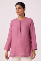 Macondo Lilac Linen Top view 5