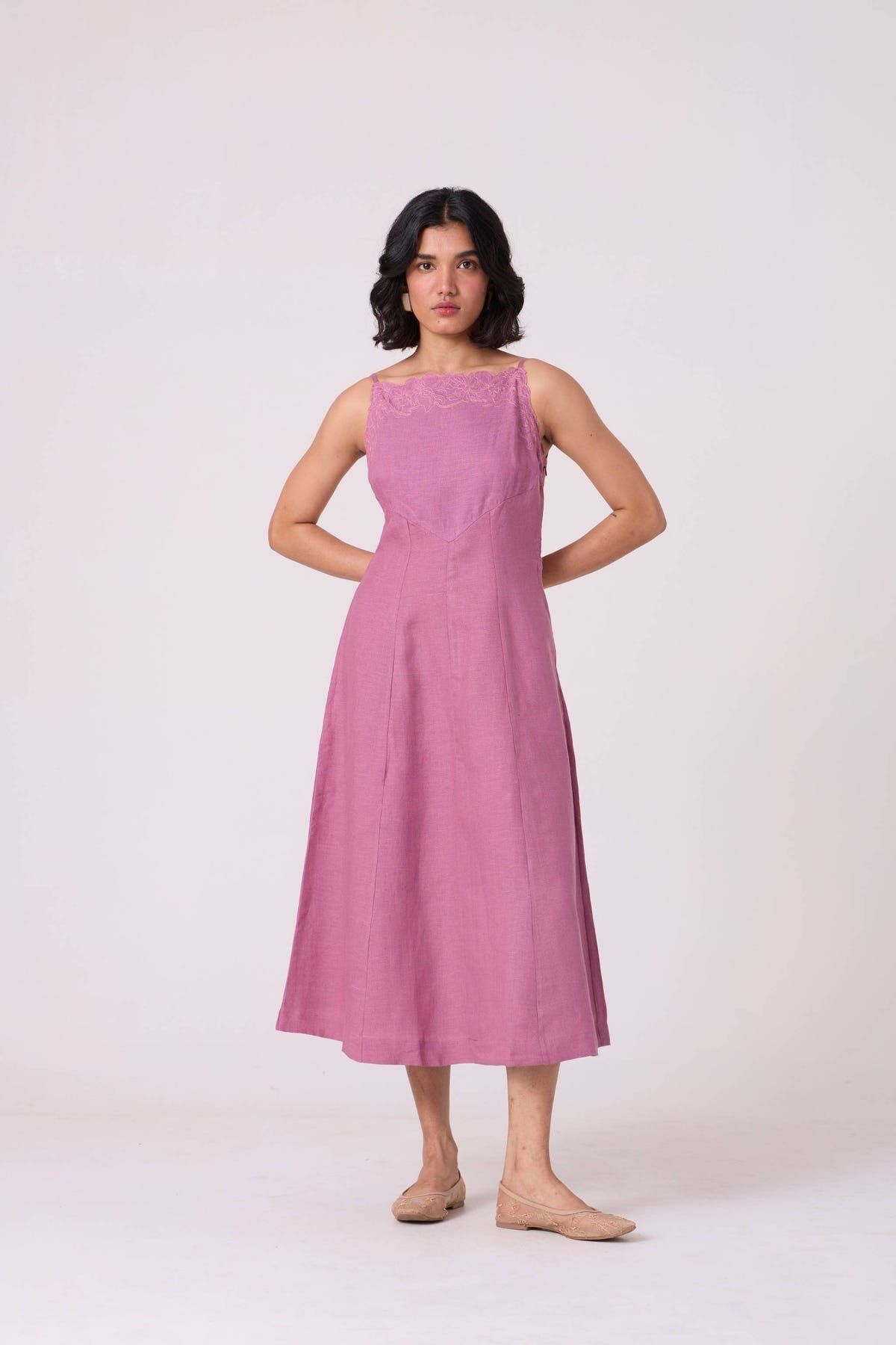 Nimal Lilac Embroidered Dress - image 11