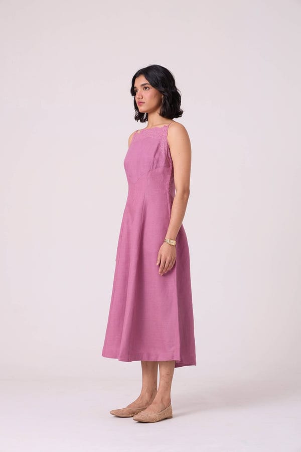 The Summer House — Nimal Lilac Embroidered Dress