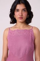 Nimal Lilac Embroidered Dress view 3