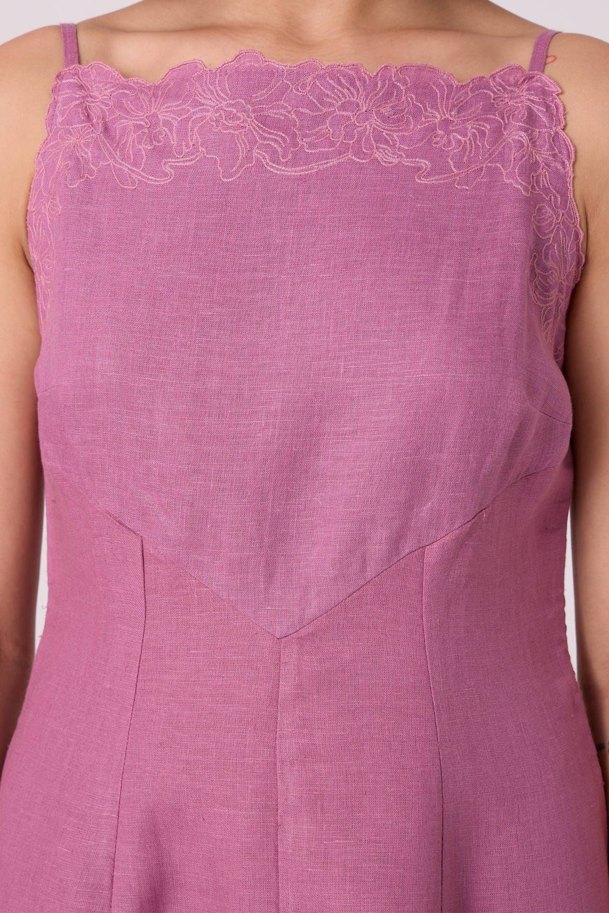 Nimal Lilac Embroidered Dress - image 5