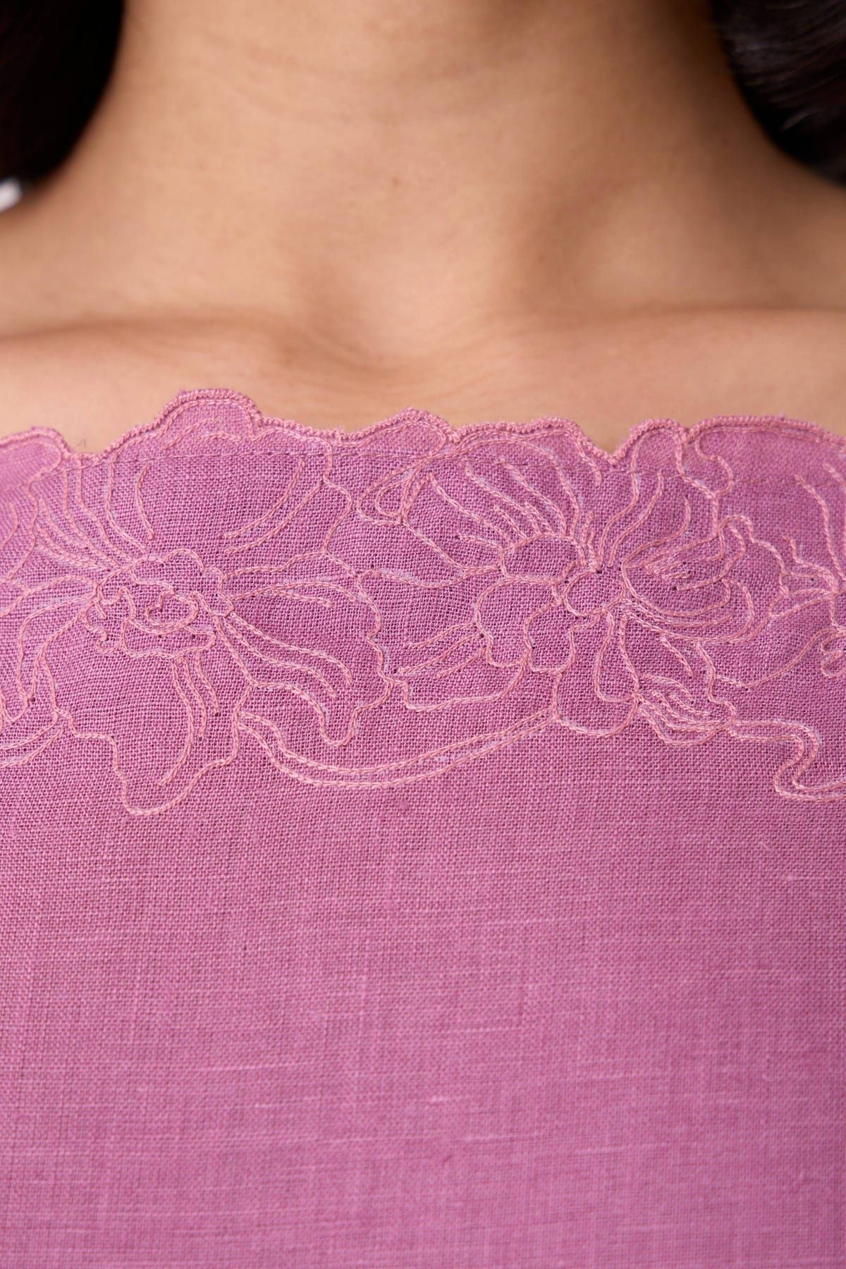 Nimal Lilac Embroidered Dress - image 6