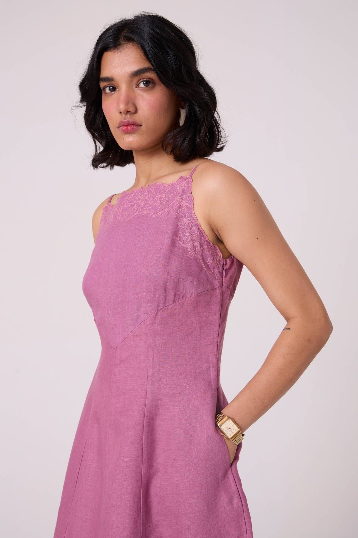 Nimal Lilac Embroidered Dress - image 7
