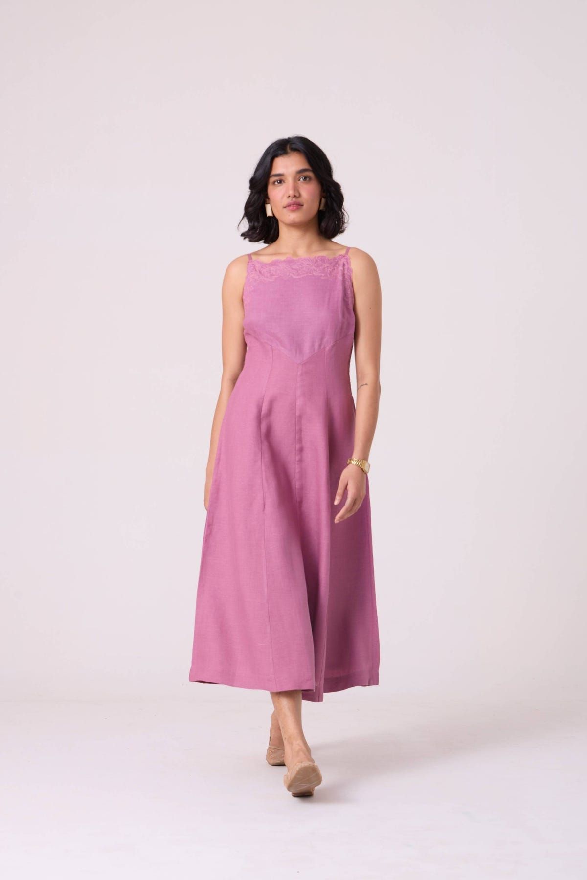 Nimal Lilac Embroidered Dress - image 9