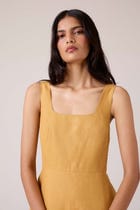 Glasswing Mustard Linen Dress view 5