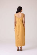 Glasswing Mustard Linen Dress view 9