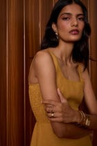 Glasswing Mustard Linen Dress view 10