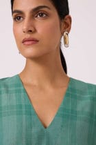 Rue Green Handwoven Top view 5