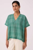 Rue Green Handwoven Top view 7