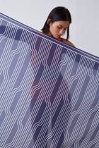 Window Pane Print Sarong - Blue and White view 2