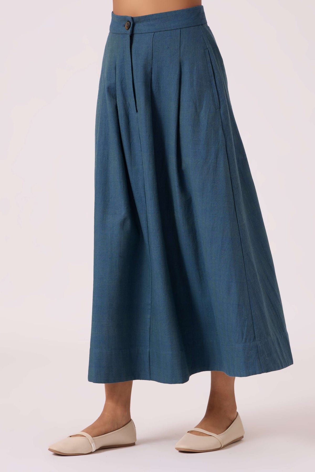 Eliot Blue Handwoven Skirt - image 1