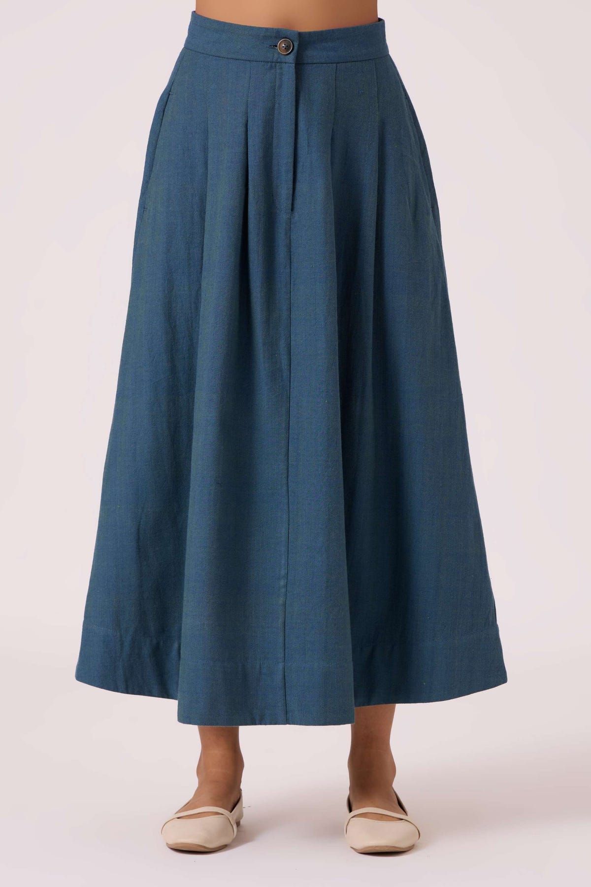 Eliot Blue Handwoven Skirt - image 2