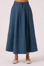 Eliot Blue Handwoven Skirt view 2