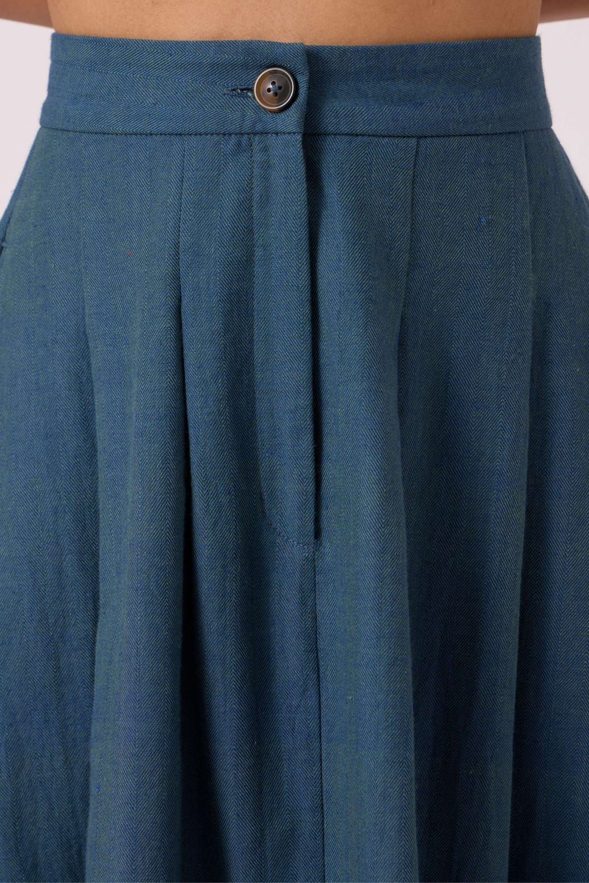 Eliot Blue Handwoven Skirt - image 4