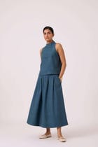 Eliot Blue Handwoven Skirt view 5