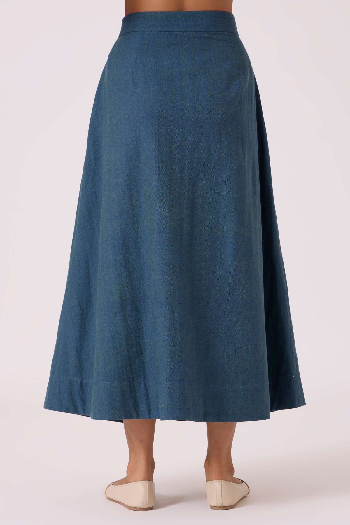 Eliot Blue Handwoven Skirt - image 8