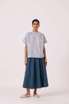 Eliot Blue Handwoven Skirt view 9