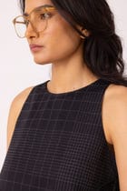 Tia Black Quilted Tie Top view 6