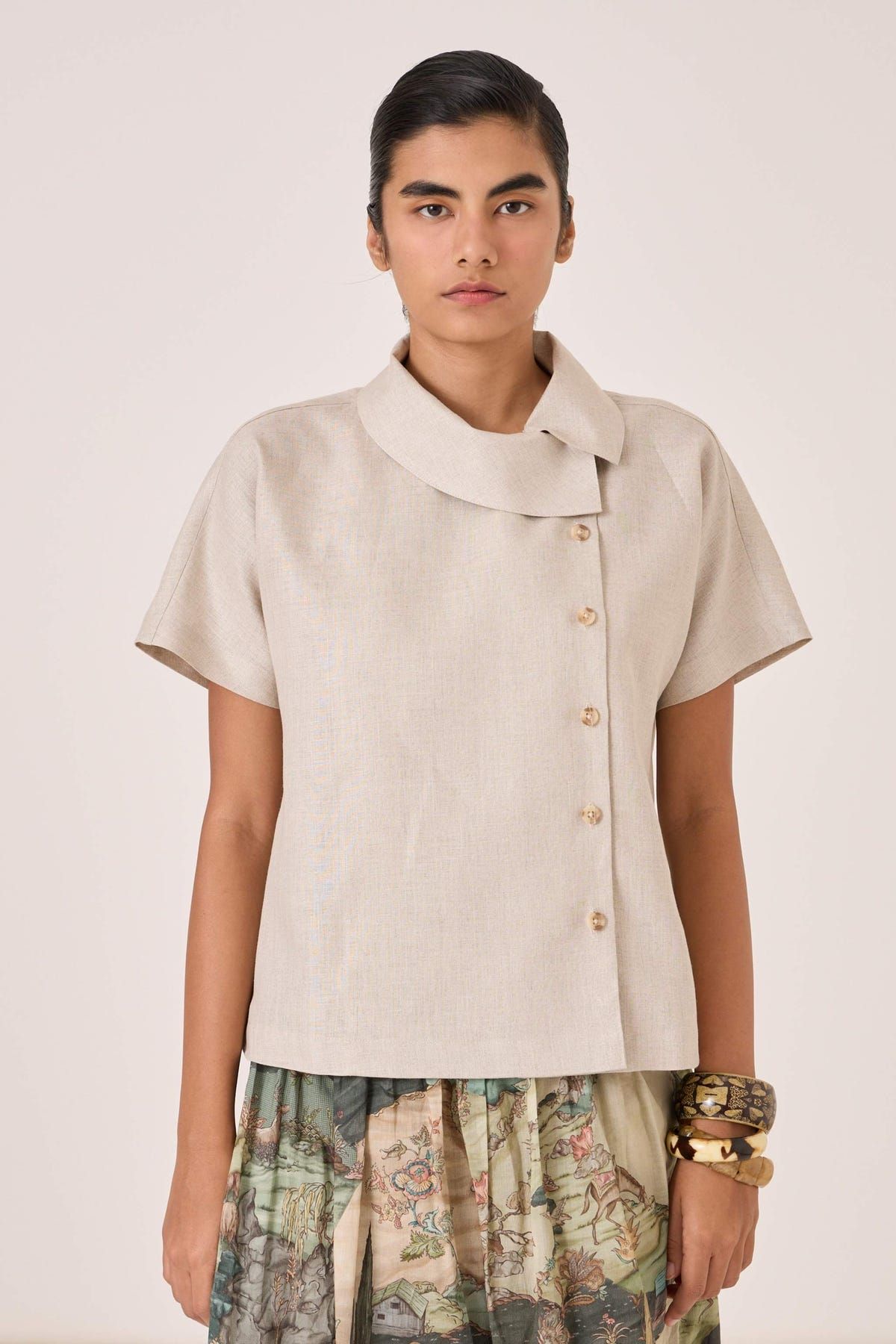 Aavish Beige Linen Top - image 1