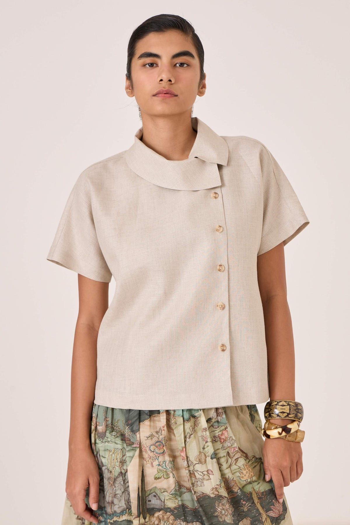 Aavish Beige Linen Top - image 2