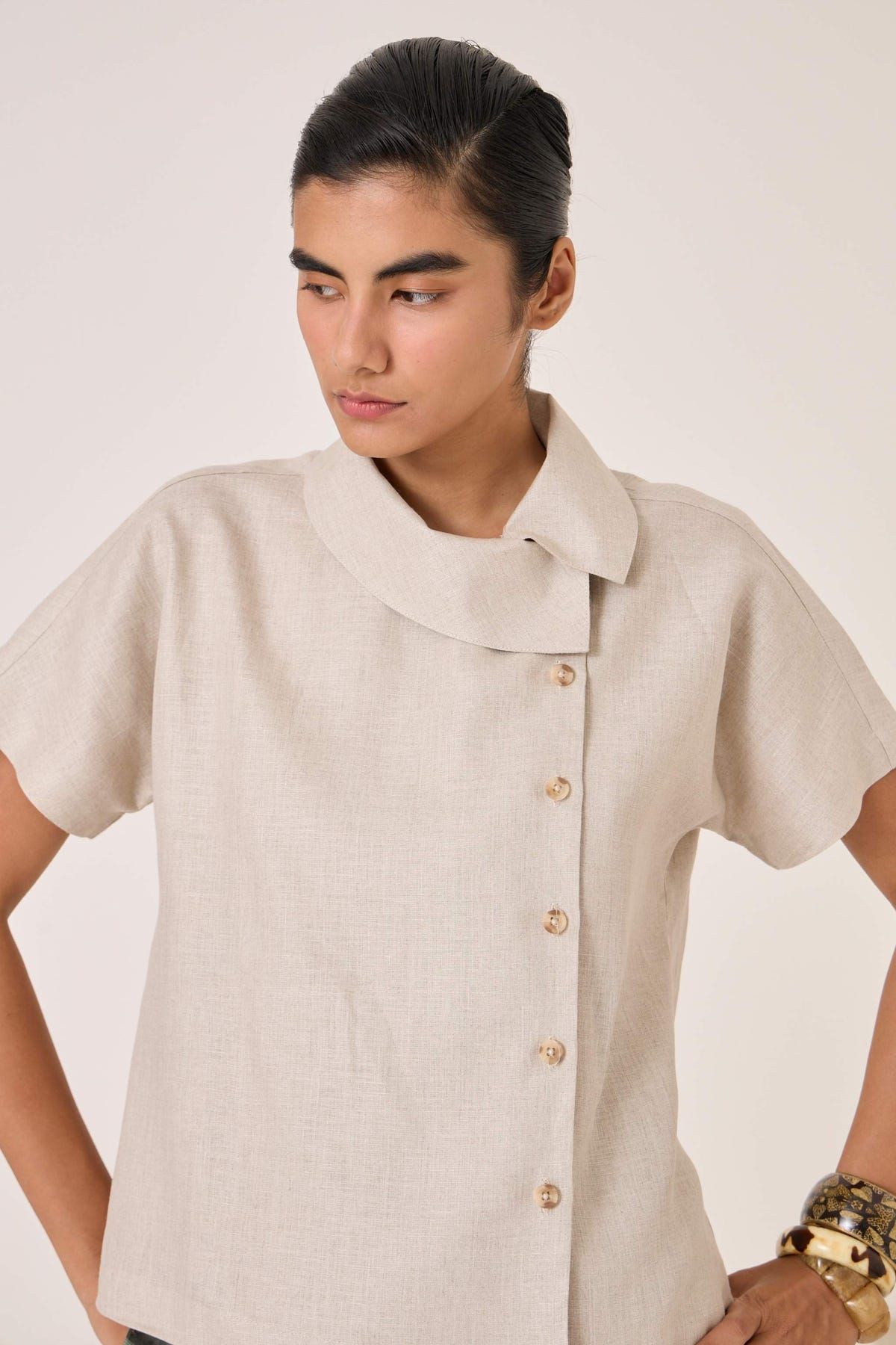 Aavish Beige Linen Top - image 6