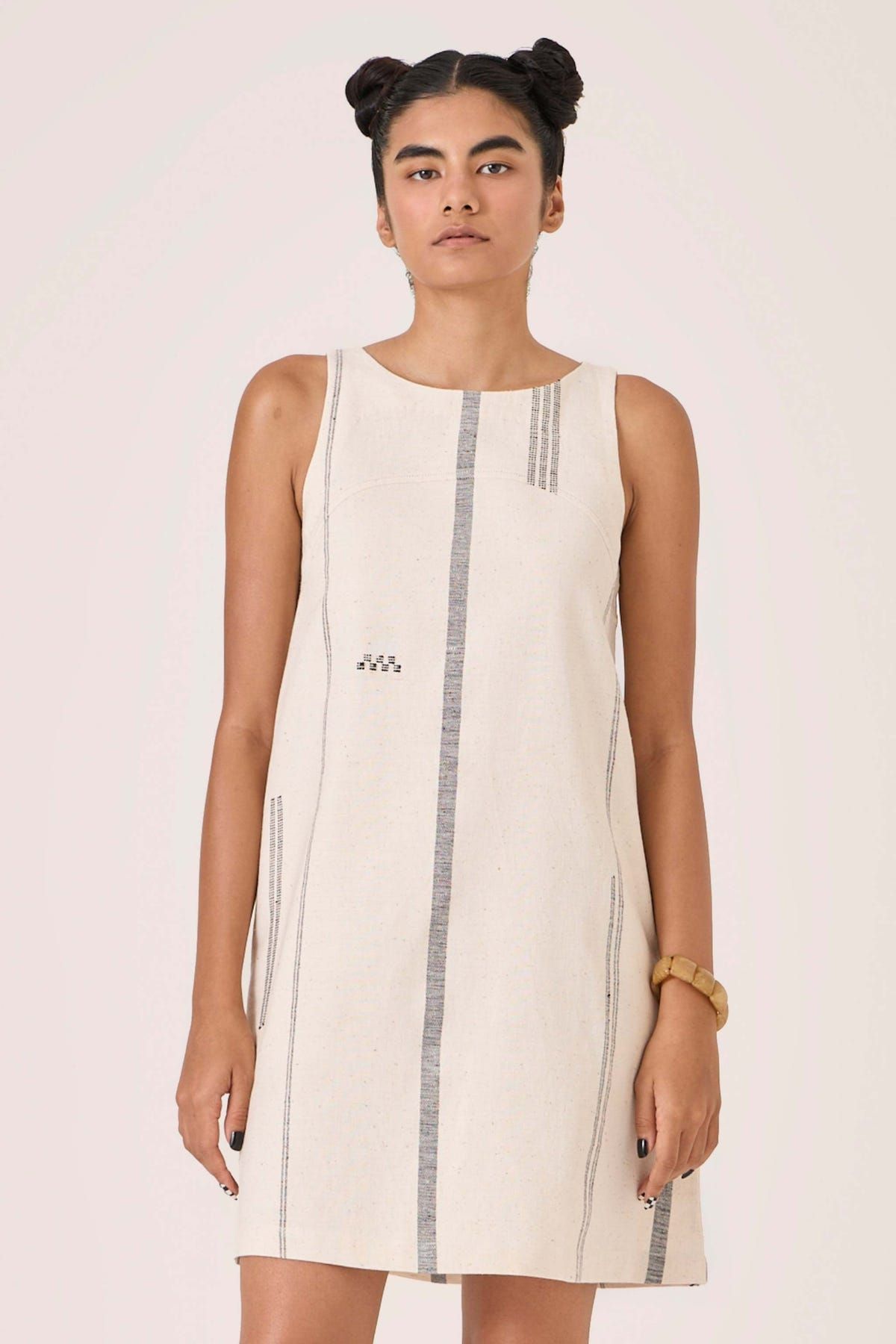 Nalaka Handwoven Cotton Shift Dress - image 1