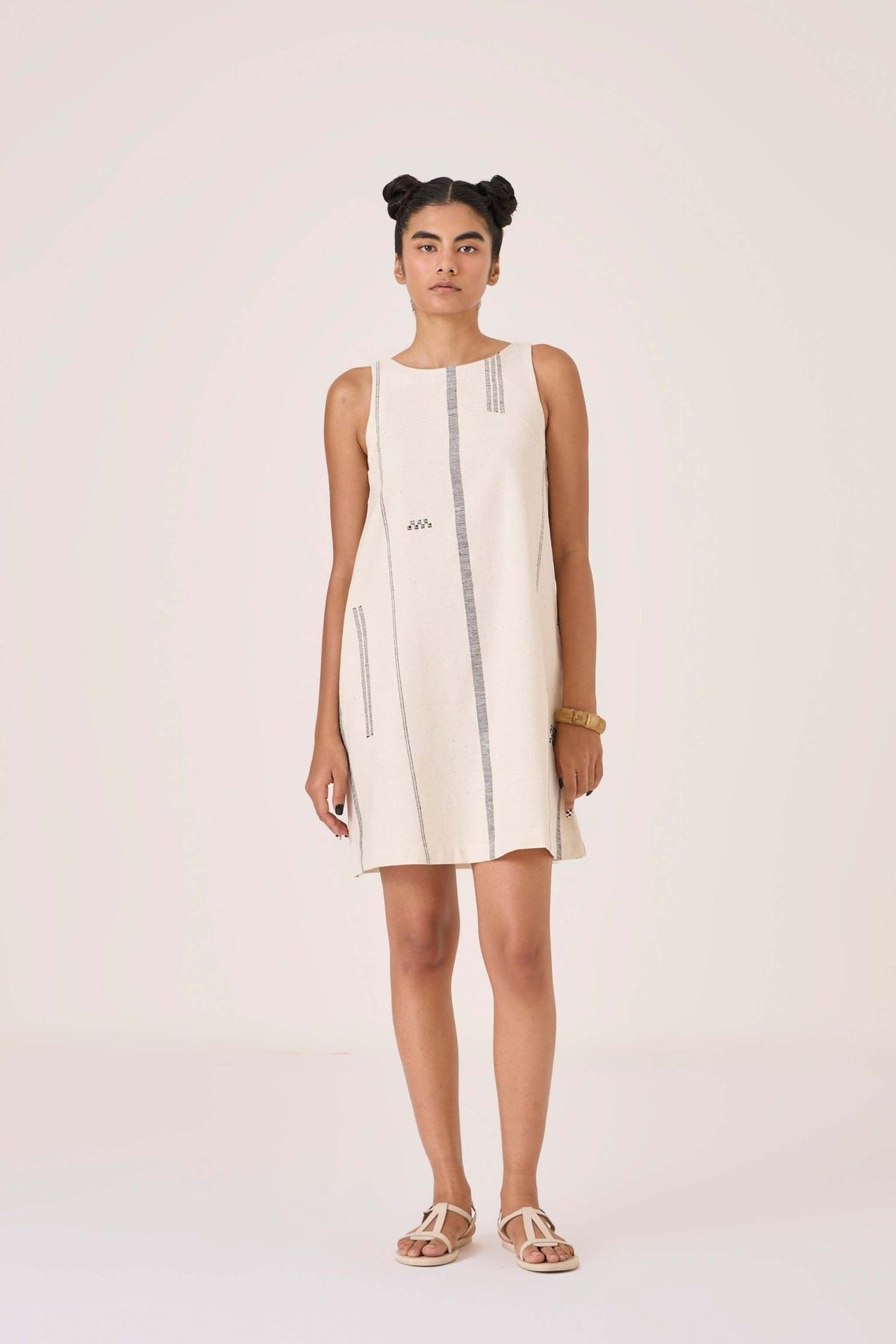 Nalaka Handwoven Cotton Shift Dress - image 2