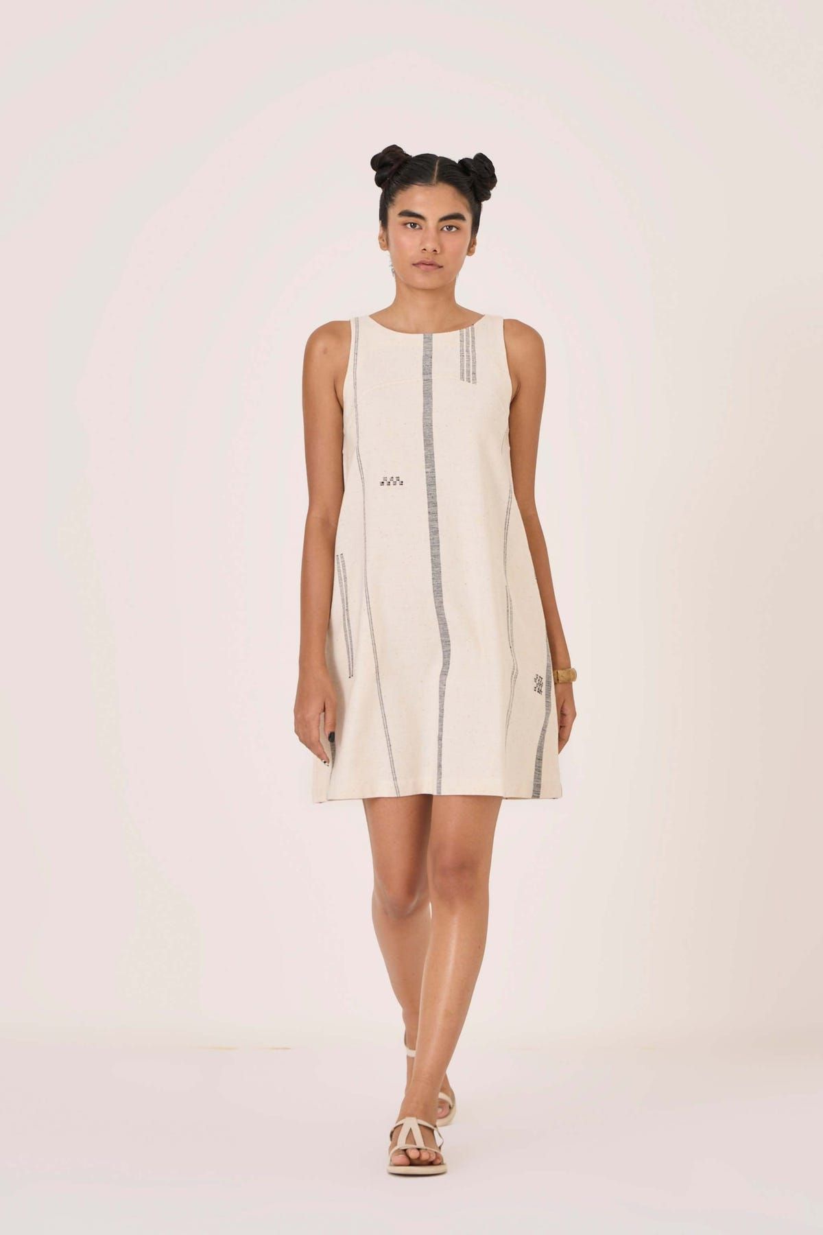 Nalaka Handwoven Cotton Shift Dress - image 3