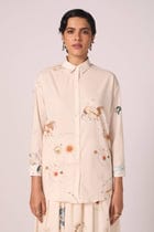 Joyce Zodiac Print Cotton Shirt view 1