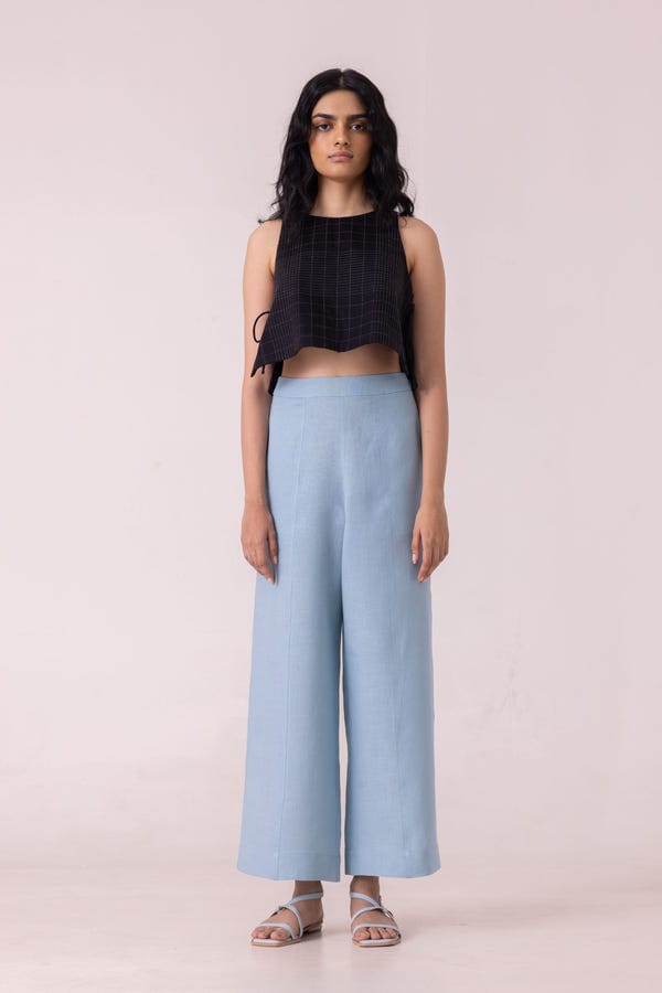 The Summer House — Moira Blue Linen Pants