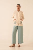 Moira Blue Linen Pants view 12