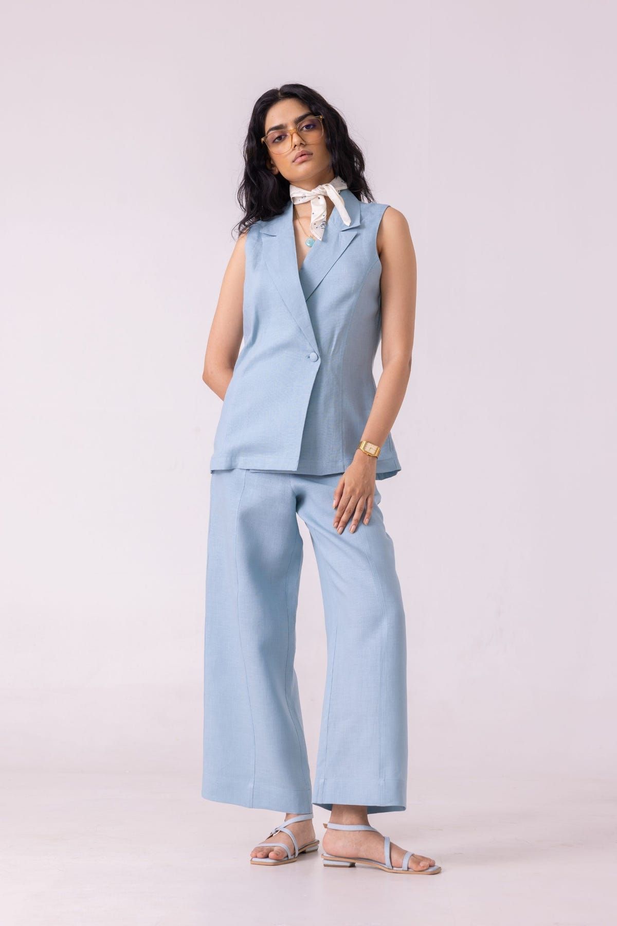 Moira Blue Linen Pants - image 7