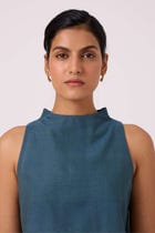 Ernest Blue Handwoven Cropped Top view 4
