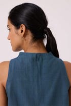 Ernest Blue Handwoven Cropped Top view 9