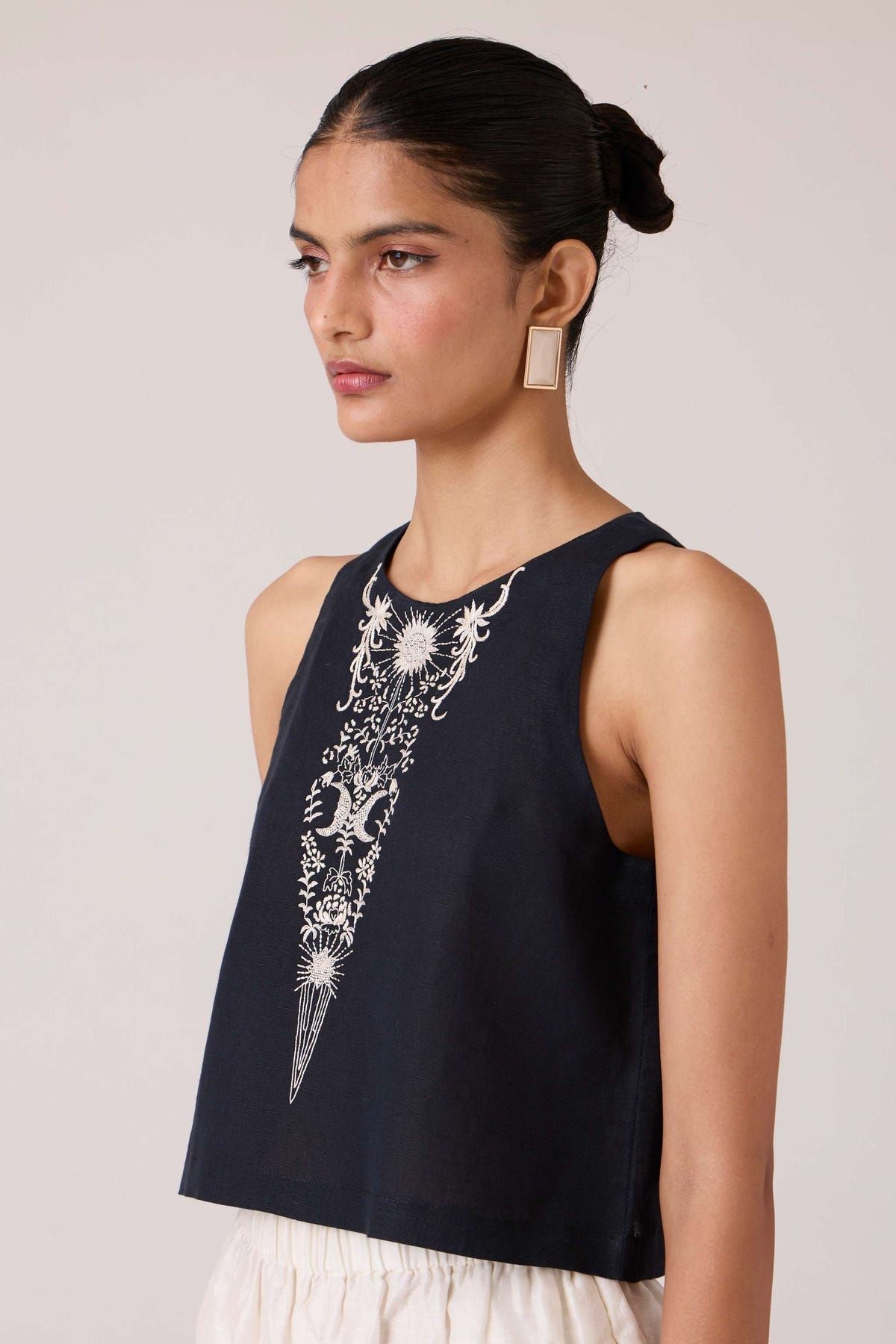 Evora Black Embroidered Top - image 2