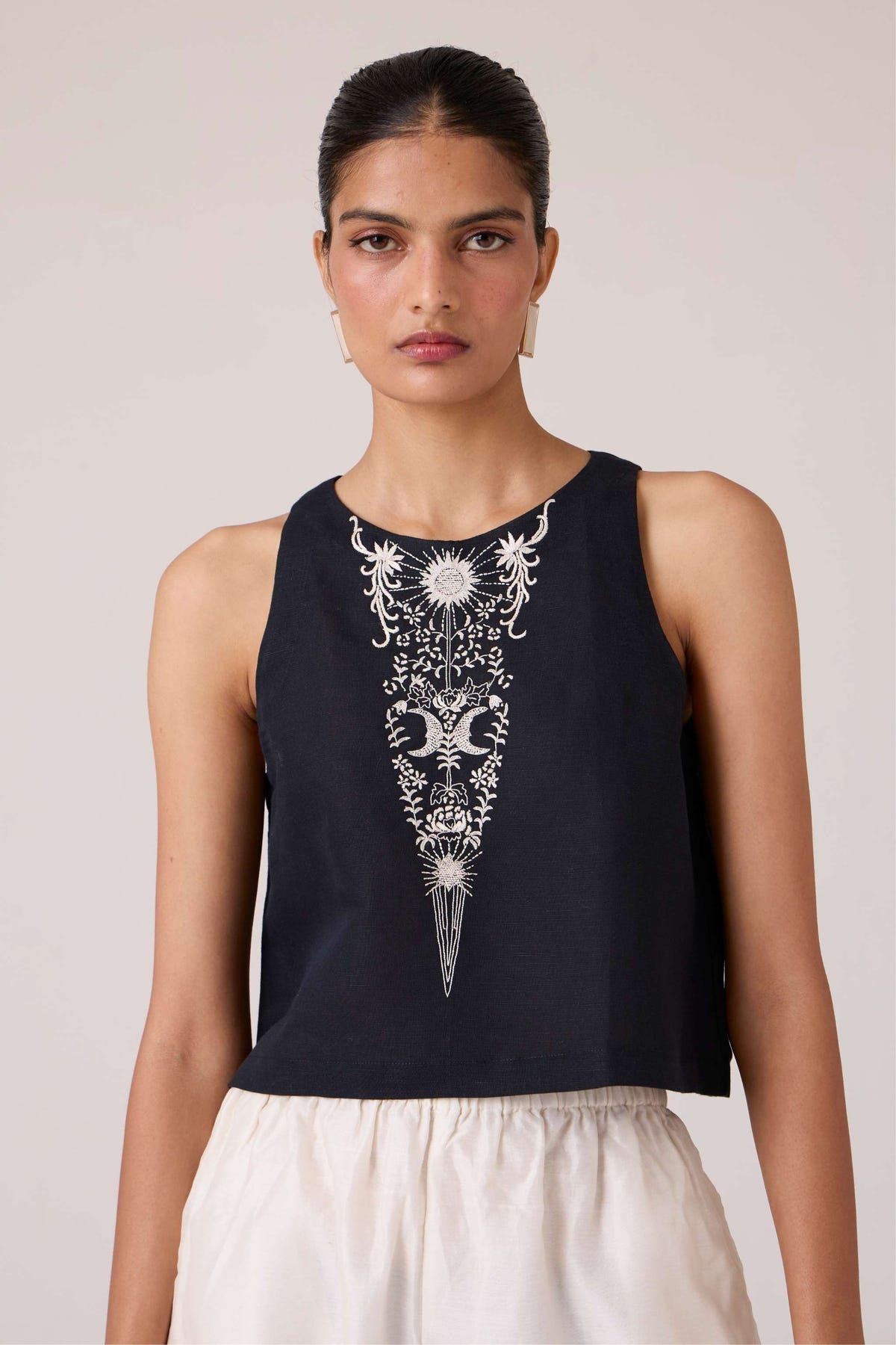 Evora Black Embroidered Top - image 3