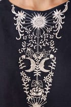 Evora Black Embroidered Top view 5