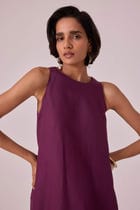 Pippa Purple Linen Midi Dress view 4
