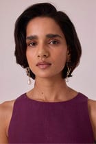 Pippa Purple Linen Midi Dress view 5